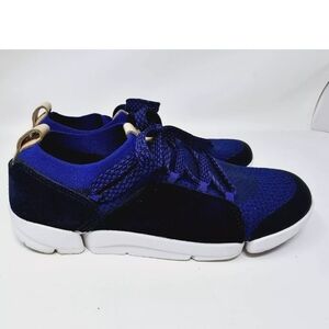 Clarks Women's Trigenic Amelia Blue Sneaker Shoes Size 6.5